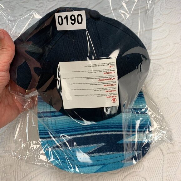 Billabong Mens One Size Snapback Cap With Blue Wave Pattern Adjustable Hat - Picture 8 of 8